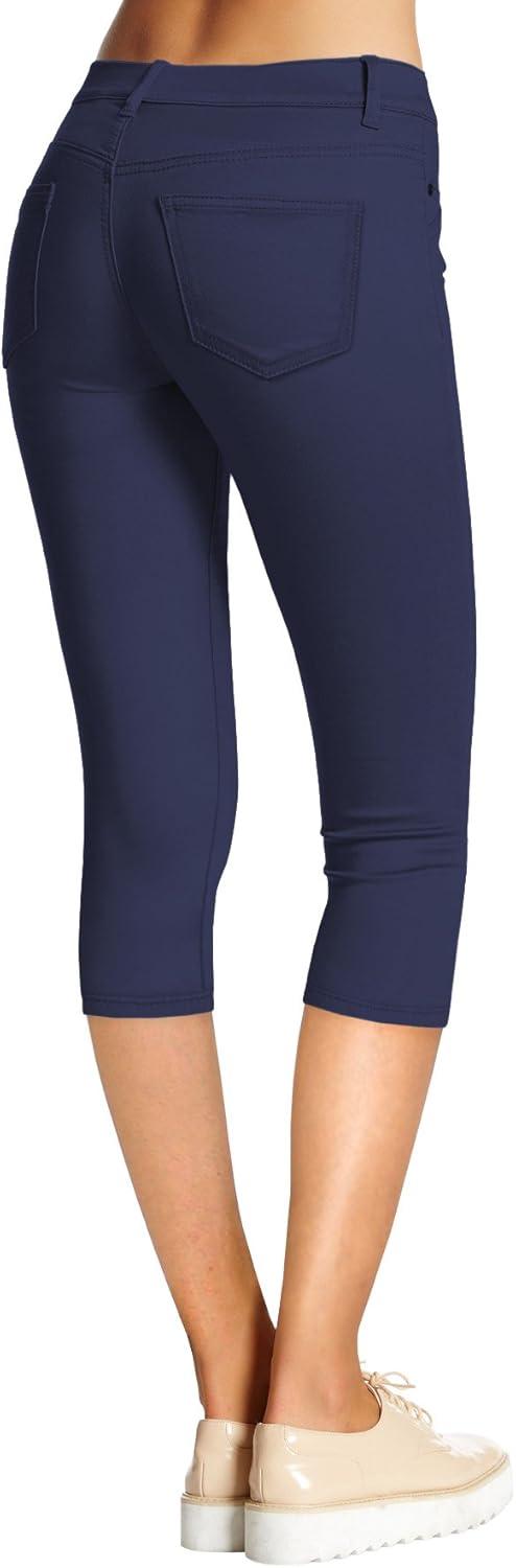imageHybrid ampamp Company Womens Hyper Stretch Denim Capri JeansCaprinavy