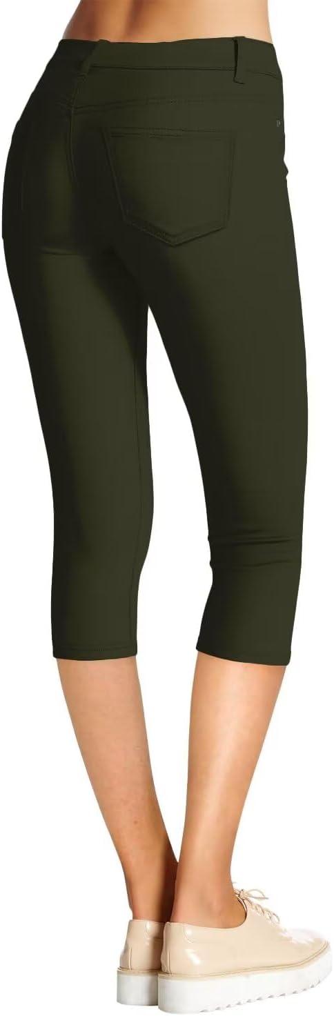imageHybrid ampamp Company Womens Hyper Stretch Denim Capri JeansCapriolive