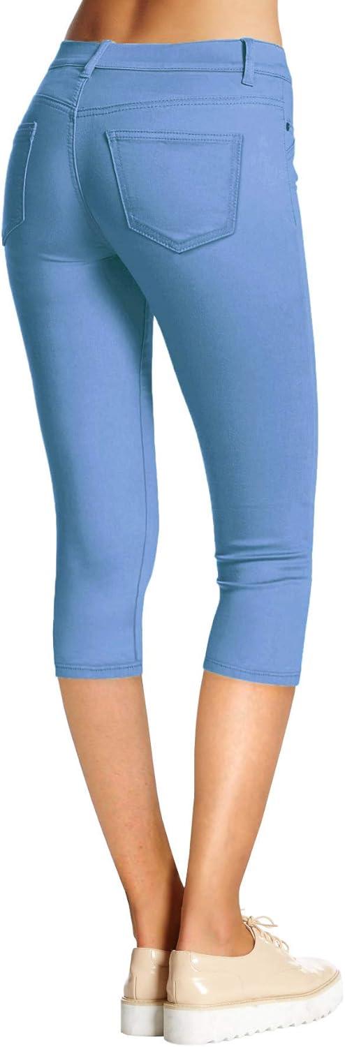 imageHybrid ampamp Company Womens Hyper Stretch Denim Capri JeansCapripowder Blu
