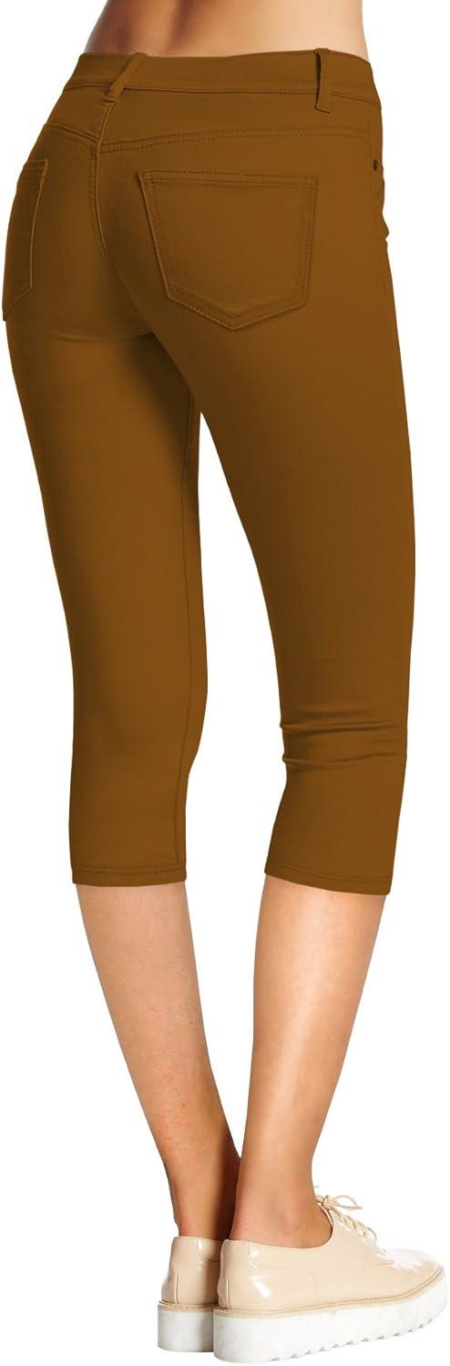 imageHybrid ampamp Company Womens Hyper Stretch Denim Capri JeansCapritobacco