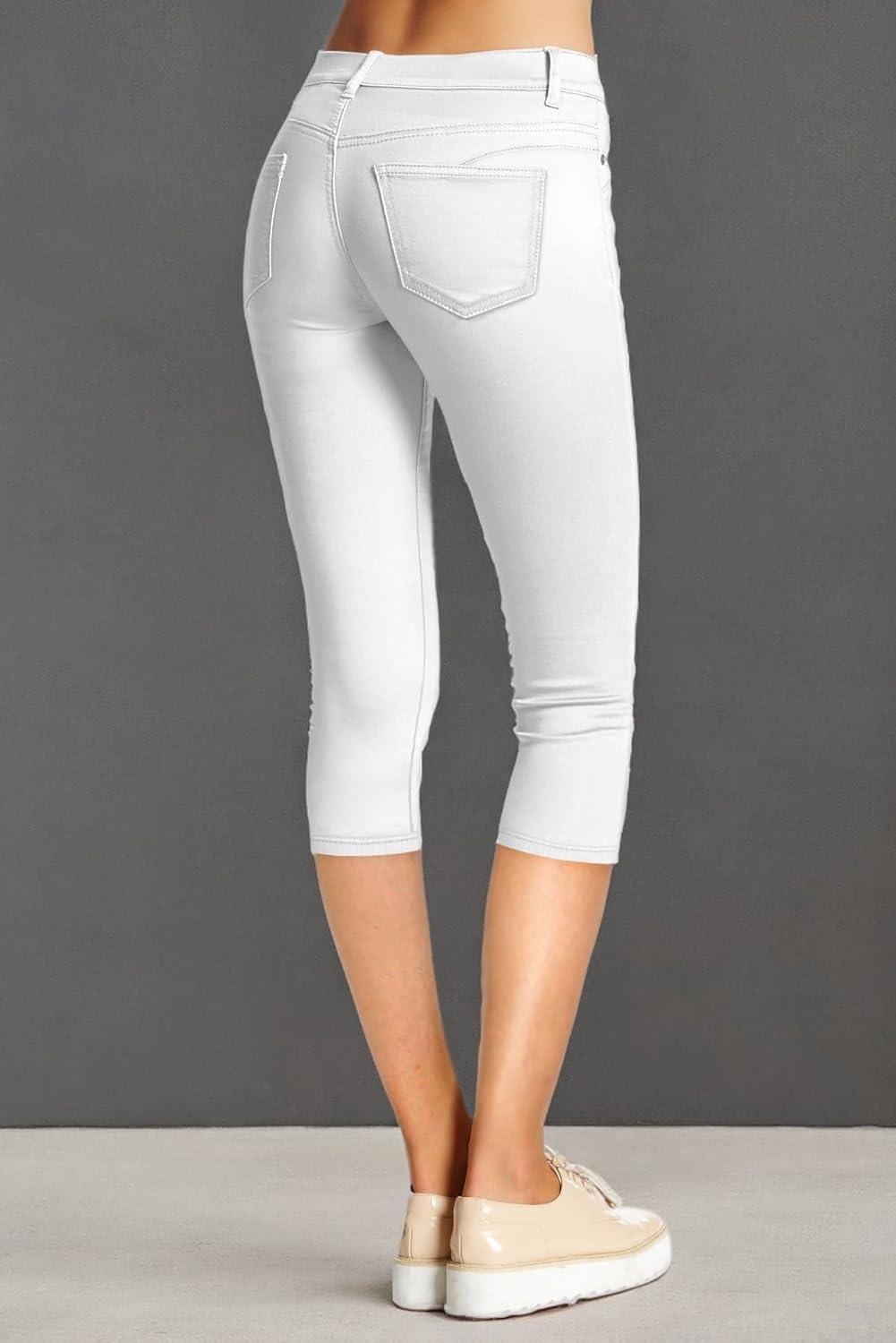 imageHybrid ampamp Company Womens Hyper Stretch Denim Capri JeansCapriwhite