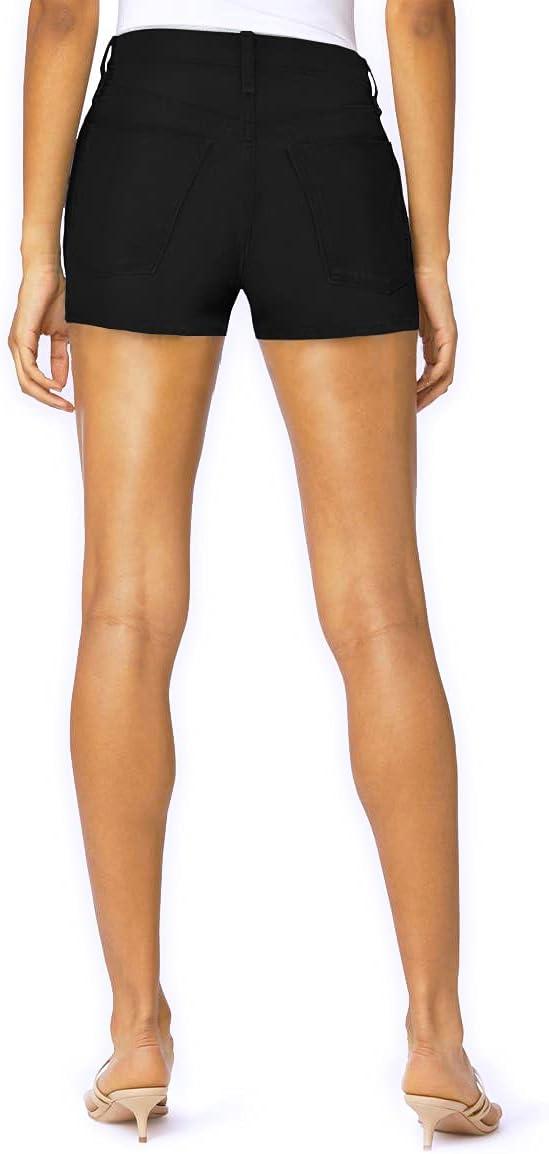 imageHybrid ampamp Company Womens Mid Rise Denim Stretchy Jean Shorts with PocketsShortblackdye to Match