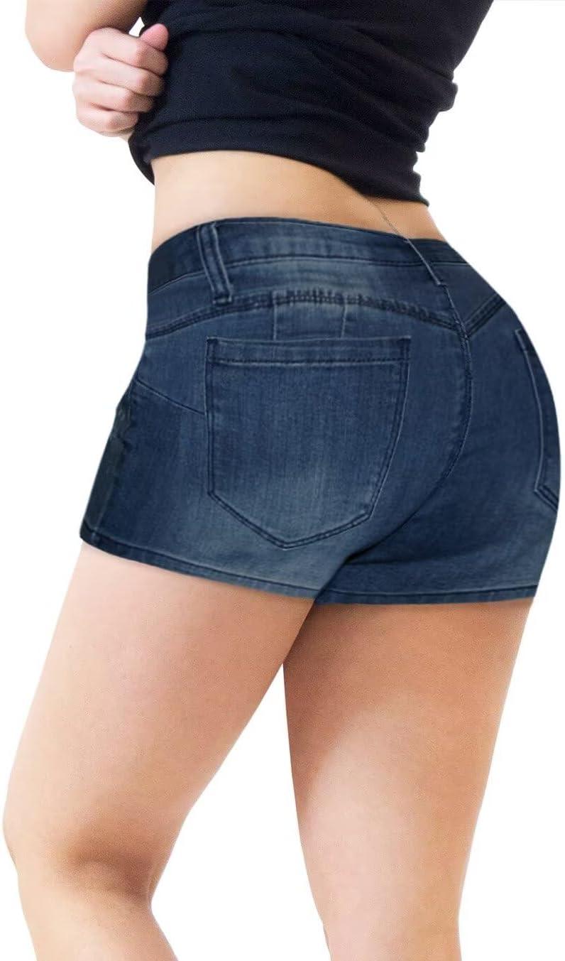 imageHybrid ampamp Company Womens Ripped Stretchy Jeans Shorts Casual Denim ShortsRippeddarkwash