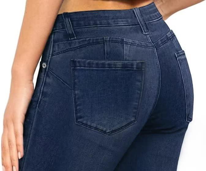 imageHybrid ampamp Company Womens Slim Fit Super Stretch Denim Capri ShortsRippeddarkwash