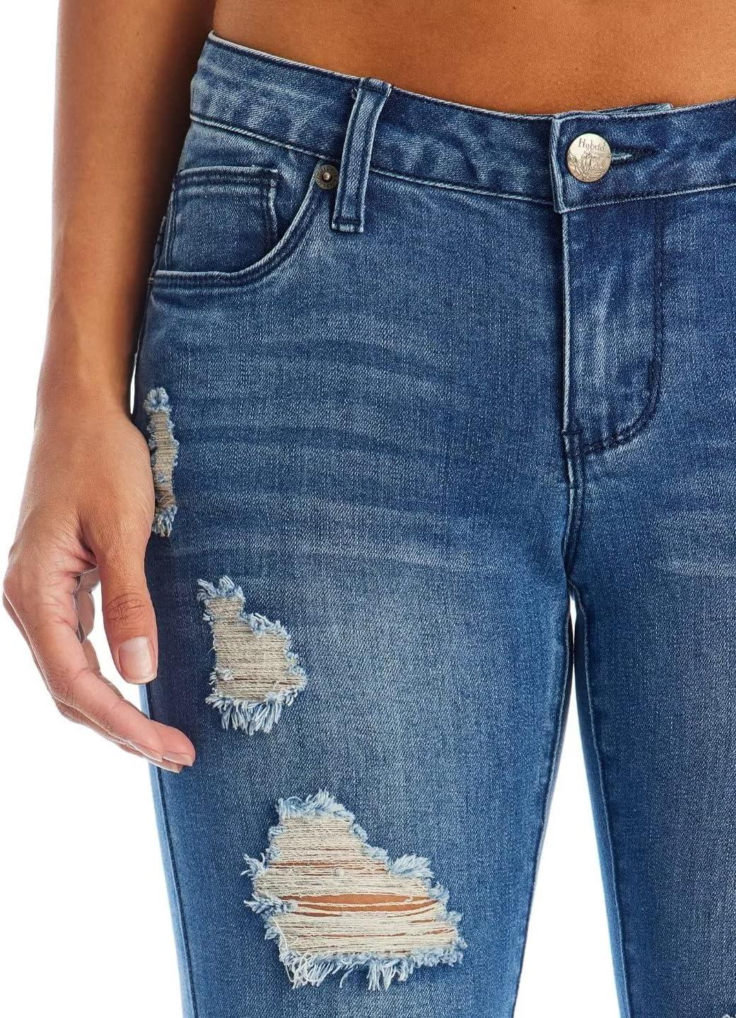 imageHybrid ampamp Company Womens Slim Fit Super Stretch Denim Capri ShortsRippedmedium Was