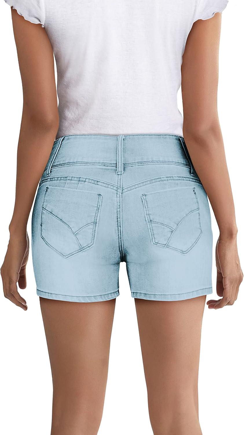 imageHybrid ampamp Company Womens Super Comfy Stretch Destructed Denim Bermuda Shorts CapriShortsdestructedbleach