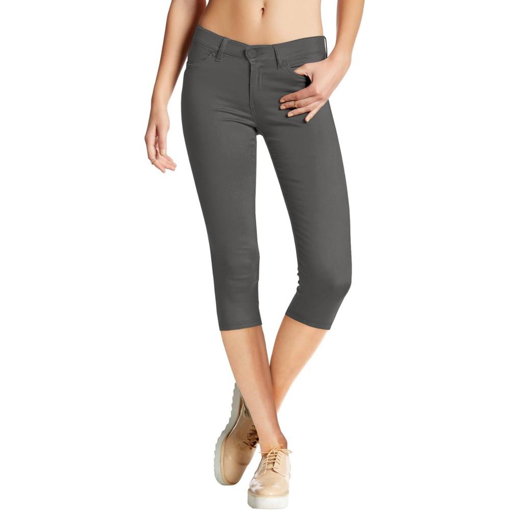 imageHybrid ampamp Company Womens Hyper Stretch Denim Capri JeansCapricharcoal