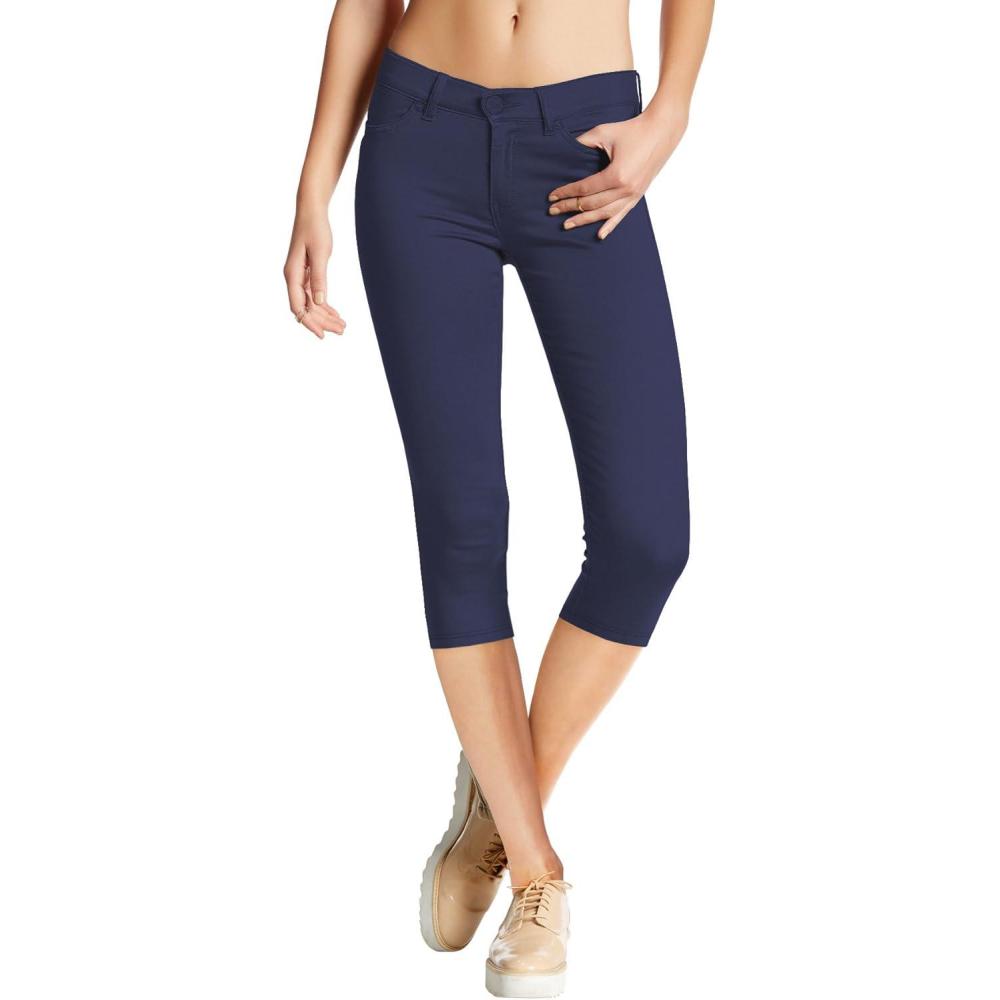 imageHybrid ampamp Company Womens Hyper Stretch Denim Capri JeansCaprinavy