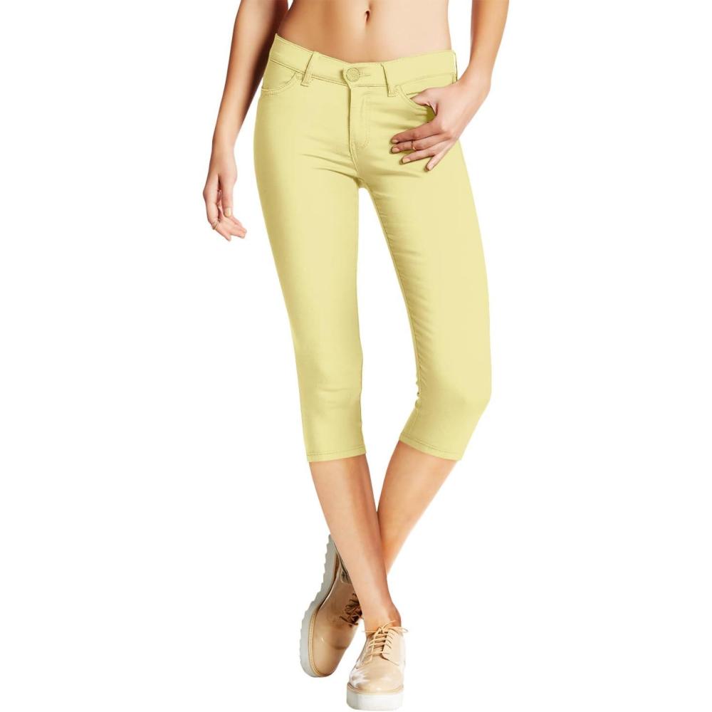 imageHybrid ampamp Company Womens Hyper Stretch Denim Capri JeansCapripastelyellow