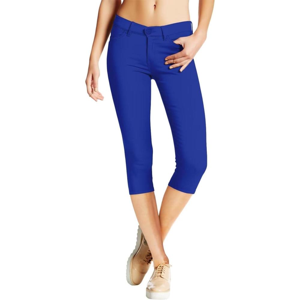 imageHybrid ampamp Company Womens Hyper Stretch Denim Capri JeansCapriroyal