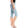 imageHybrid ampamp Company Womens Slim Fit Super Stretch Denim Capri ShortsDenim Light Wash