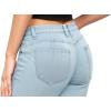 imageHybrid ampamp Company Womens Slim Fit Super Stretch Denim Capri ShortsDenim Light Wash