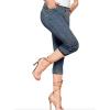 imageHybrid ampamp Company Womens Slim Fit Super Stretch Denim Capri ShortsDenim Medium Blu