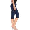 imageHybrid ampamp Company Womens Slim Fit Super Stretch Denim Capri ShortsRippeddarkwash