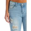 imageHybrid ampamp Company Womens Slim Fit Super Stretch Denim Capri ShortsRippedlight Wash