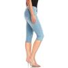 imageHybrid ampamp Company Womens Slim Fit Super Stretch Denim Capri ShortsRippedlight Wash