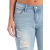 imageHybrid ampamp Company Womens Super Comfy Stretch Destructed Denim Bermuda Shorts CapriRippedlight Wash