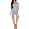 imageHybrid ampamp Company Women Denim Shorts Rompers Sleeveless Adjustable Strap Overalls Cross Back JumpsuitShv156998light Wash