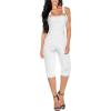 imageHybrid ampamp Company Womens Denim Bib Sleeveless Overalls Utility Rompers Capri Jumpsuit with PocketsQvj156998white
