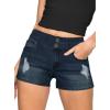 imageHybrid ampamp Company Womens Super Comfy Stretch Destructed Denim Bermuda Shorts CapriShortsdestructeddwash