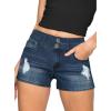 imageHybrid ampamp Company Womens Super Comfy Stretch Destructed Denim Bermuda Shorts CapriShortsdestructedtintbl