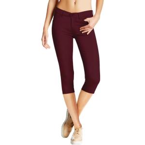 imageHybrid ampamp Company Womens Hyper Stretch Denim Capri JeansCapriburgundy