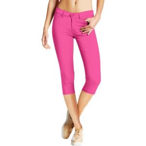 imageHybrid ampamp Company Womens Hyper Stretch Denim Capri JeansCaprineon Fuchsia