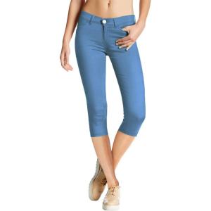 imageHybrid ampamp Company Womens Hyper Stretch Denim Capri JeansCapripowder Blu