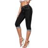 imageHybrid ampamp Company Womens Stretchy Slim Fit Denim Capri JeansBlack