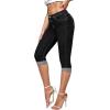 imageHybrid ampamp Company Womens Stretchy Slim Fit Denim Capri JeansBlack2