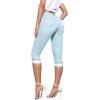 imageHybrid ampamp Company Womens Stretchy Slim Fit Denim Capri JeansBleach