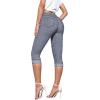 imageHybrid ampamp Company Womens Stretchy Slim Fit Denim Capri JeansBlueWhite