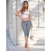 imageHybrid ampamp Company Womens Stretchy Slim Fit Denim Capri JeansBlueWhite