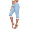 imageHybrid ampamp Company Womens Stretchy Slim Fit Denim Capri JeansLightwash