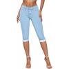 imageHybrid ampamp Company Womens Stretchy Slim Fit Denim Capri JeansLightwash