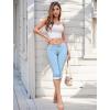 imageHybrid ampamp Company Womens Stretchy Slim Fit Denim Capri JeansLightwash