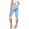 imageHybrid ampamp Company Womens Stretchy Slim Fit Denim Capri JeansLightwash
