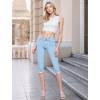 imageHybrid ampamp Company Womens Stretchy Slim Fit Denim Capri JeansLightwash