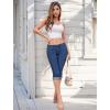 imageHybrid ampamp Company Womens Stretchy Slim Fit Denim Capri JeansMedium Blu