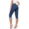 imageHybrid ampamp Company Womens Stretchy Slim Fit Denim Capri JeansMedium Blu