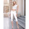 imageHybrid ampamp Company Womens Stretchy Slim Fit Denim Capri JeansWhite