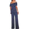 imageHybrid ampamp Company Women Casual Off Shoulder High Waist Pants Romper Wide Leg Jumpsuit10119navyivory