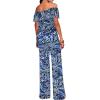 imageHybrid ampamp Company Women Casual Off Shoulder High Waist Pants Romper Wide Leg Jumpsuit11386navy Multi