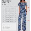 imageHybrid ampamp Company Women Casual Off Shoulder High Waist Pants Romper Wide Leg Jumpsuit11386navy Multi