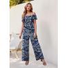 imageHybrid ampamp Company Women Casual Off Shoulder High Waist Pants Romper Wide Leg Jumpsuit11386navy Multi
