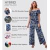 imageHybrid ampamp Company Women Casual Off Shoulder High Waist Pants Romper Wide Leg Jumpsuit11386navy Multi