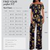 imageHybrid ampamp Company Women Casual Off Shoulder High Waist Pants Romper Wide Leg JumpsuitB219657navygold
