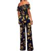 imageHybrid ampamp Company Women Casual Off Shoulder High Waist Pants Romper Wide Leg JumpsuitB219657navygold