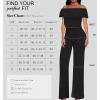 imageHybrid ampamp Company Women Casual Off Shoulder High Waist Pants Romper Wide Leg JumpsuitBlack