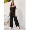 imageHybrid ampamp Company Women Casual Off Shoulder High Waist Pants Romper Wide Leg JumpsuitBlack